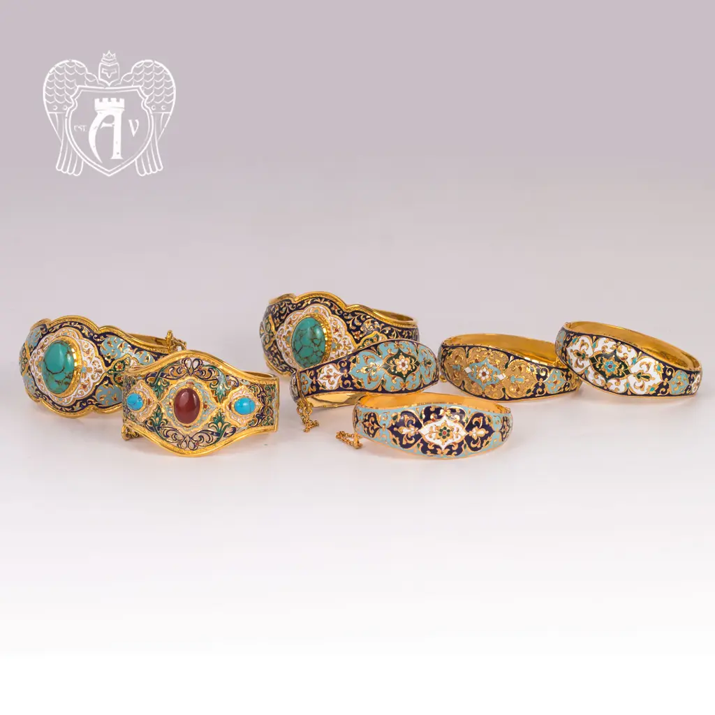 Браслет из серебра «Беатриса» с позолотой и эмалью - фото 5