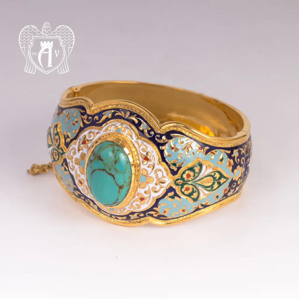 Браслет из серебра «Алиенора » с позолотой и эмалью - фото 2