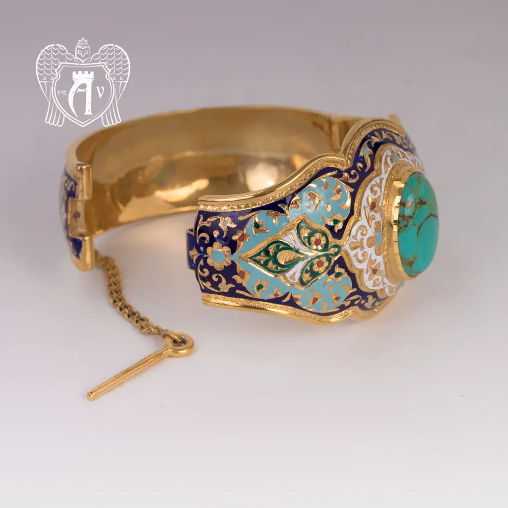 Браслет из серебра «Алиенора » с позолотой и эмалью - фото 3