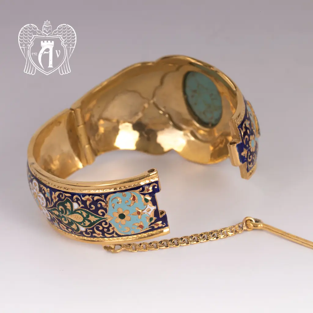 Браслет из серебра «Алиенора » с позолотой и эмалью - фото 6