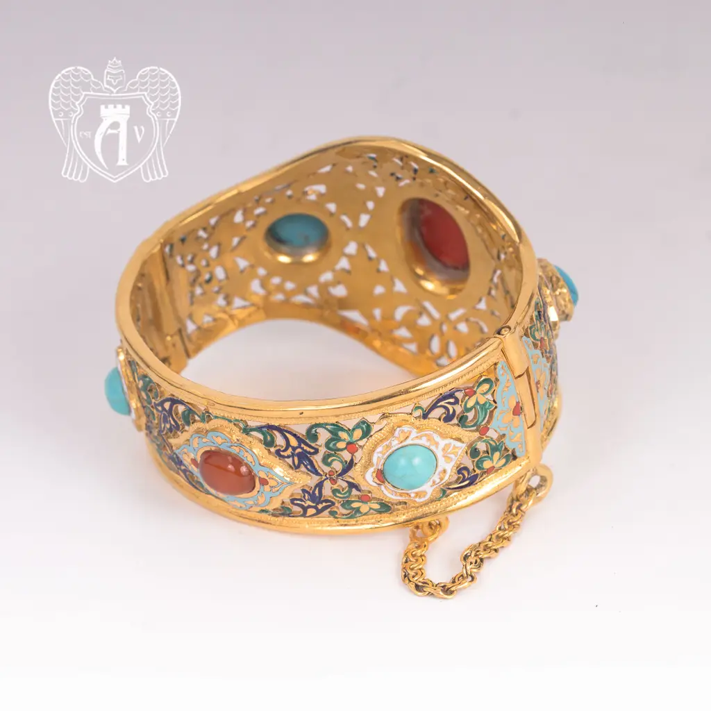 Браслет из серебра «Терезия » с позолотой и эмалью - фото 2