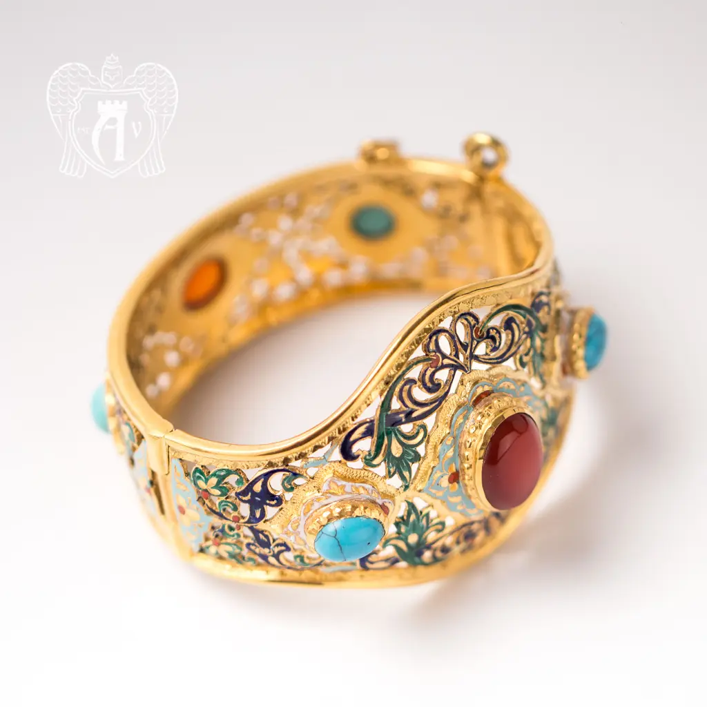 Браслет из серебра «Терезия » с позолотой и эмалью - фото 3