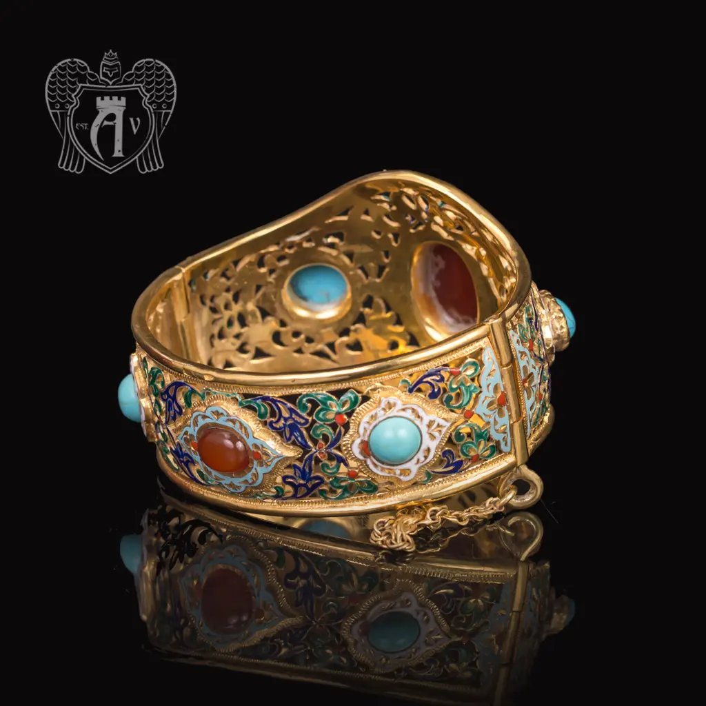 Браслет из серебра «Терезия » с позолотой и эмалью - фото 4