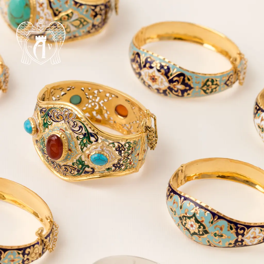 Браслет из серебра «Терезия » с позолотой и эмалью - фото 5