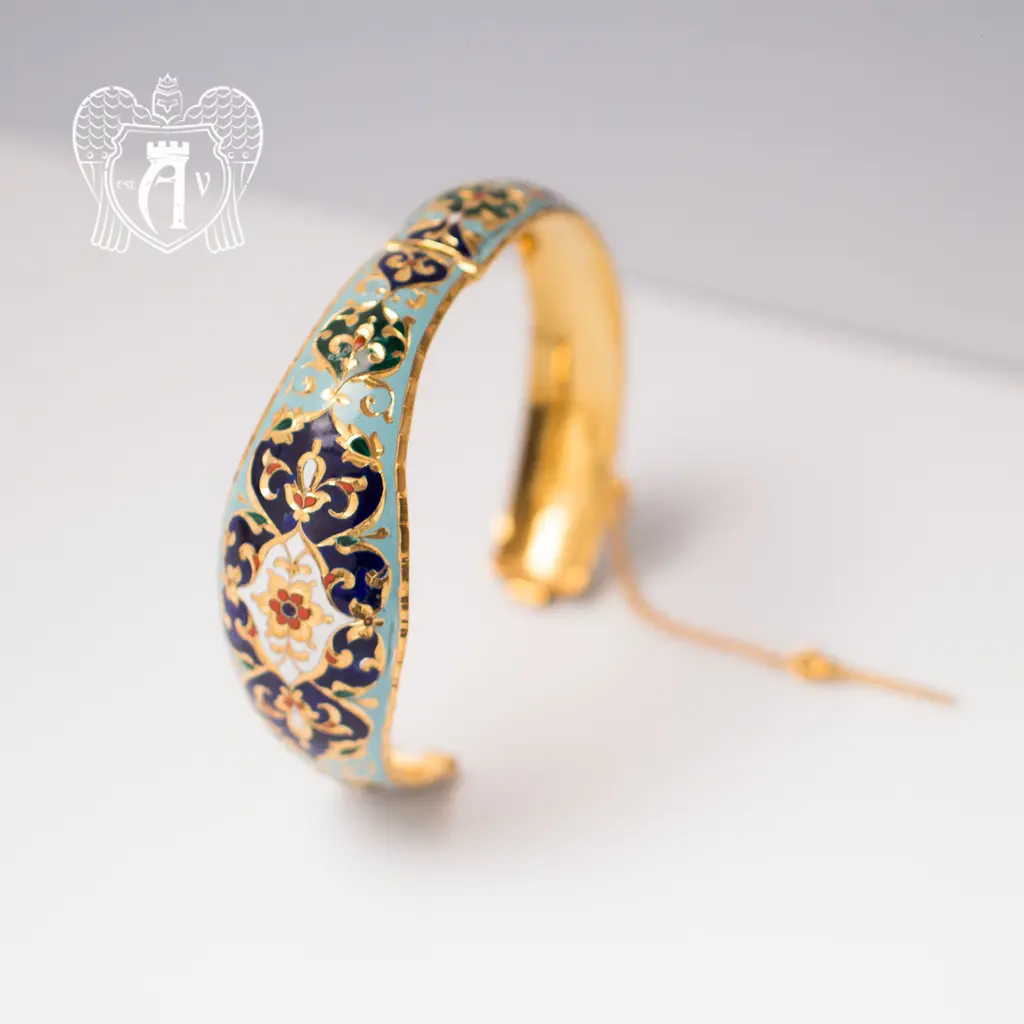 Браслет из серебра «Луиза» с позолотой и эмалью - фото 2