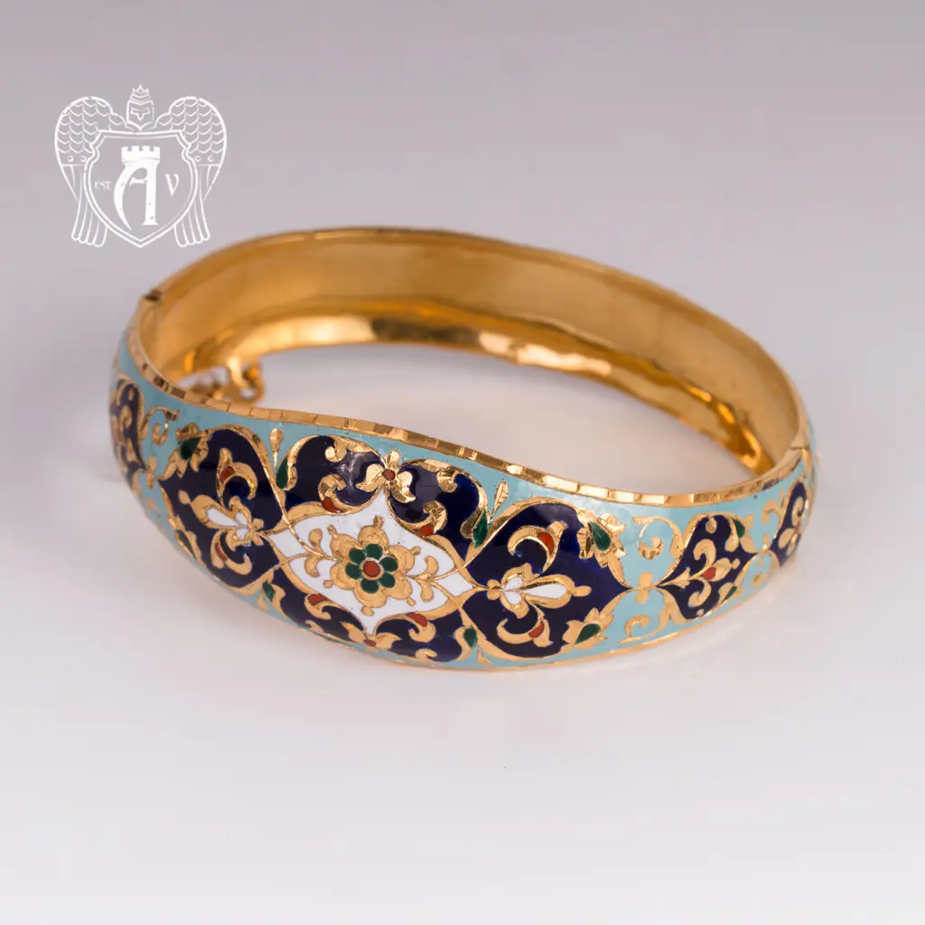 Браслет из серебра «Луиза» с позолотой и эмалью - фото 3