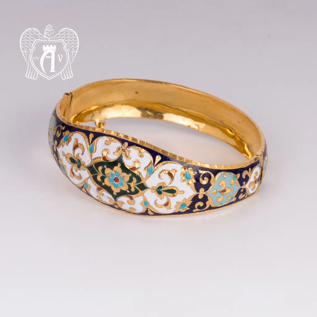 Браслет из серебра «Луиза» с позолотой и эмалью - фото 4