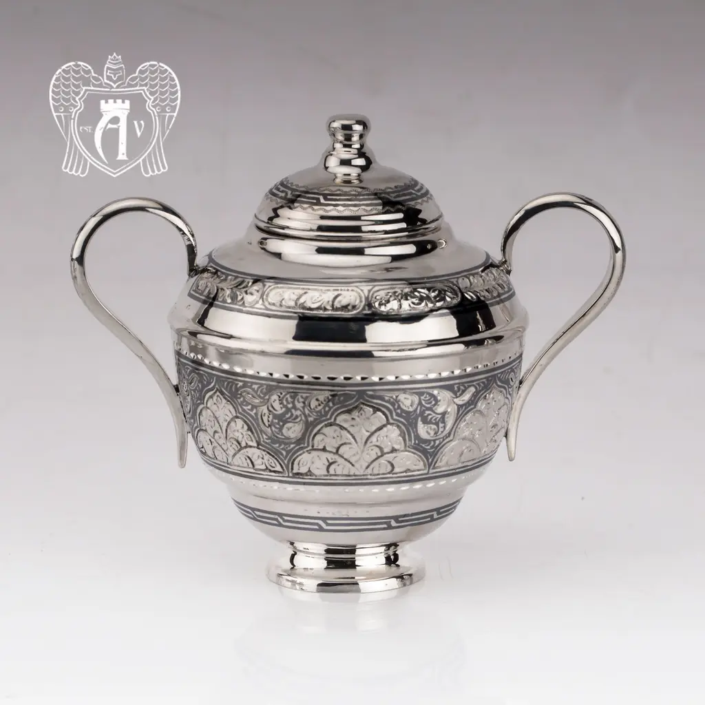 Сахарница серебряная с ручками  «Роксолана» - фото 2