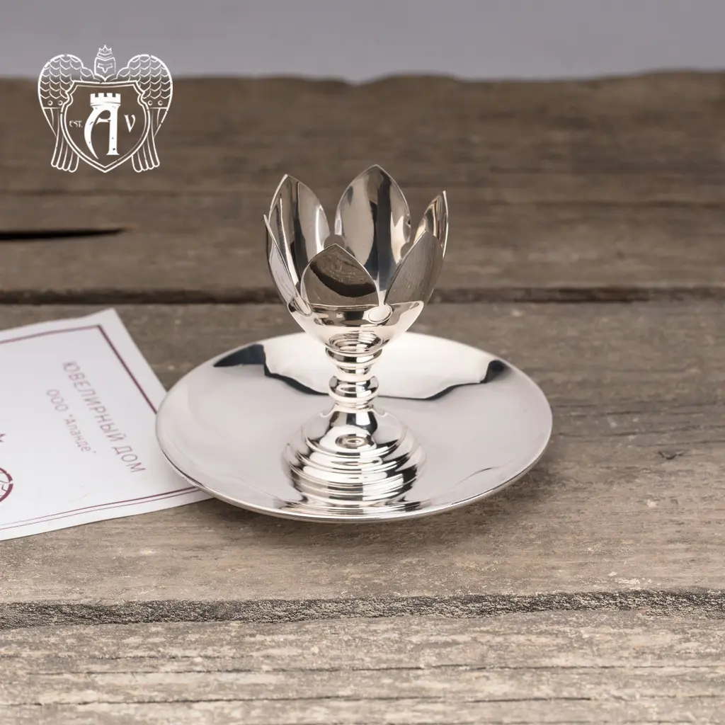 Пашотница серебряная с блюдцем «Сияние» - фото 2