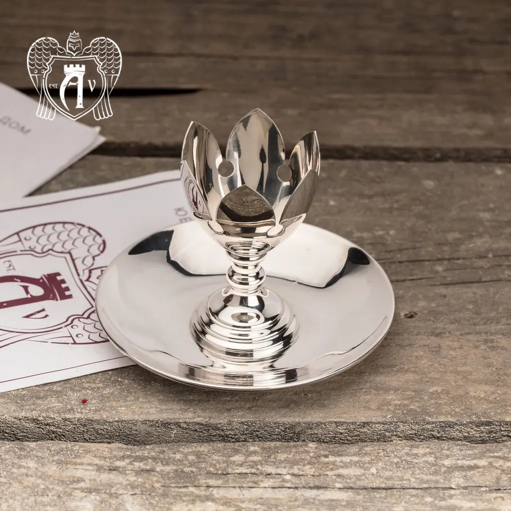 Пашотница серебряная с блюдцем «Сияние» - фото 3