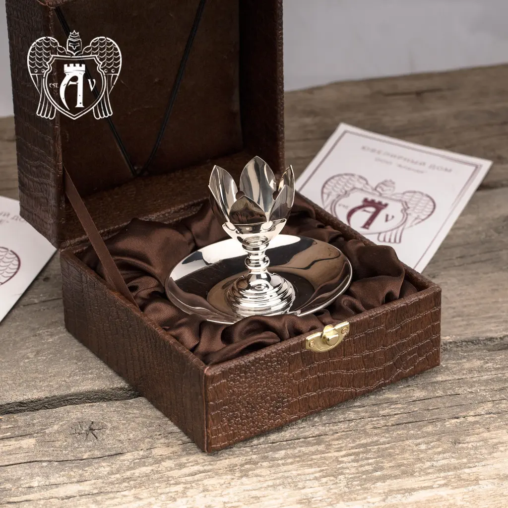 Пашотница серебряная с блюдцем «Сияние» - фото 4