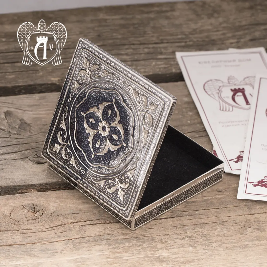 Портсигар настольный из серебра «Граф» - фото 4