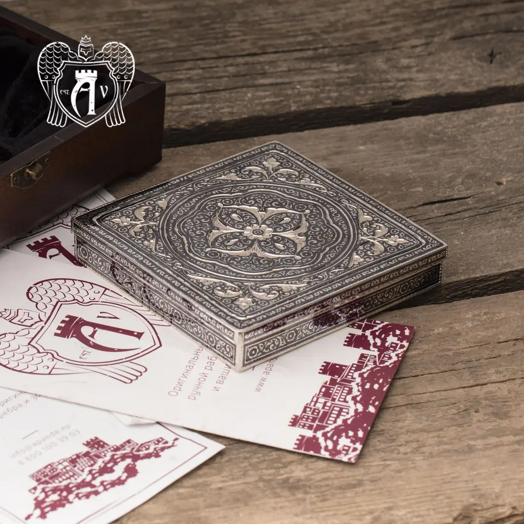 Портсигар настольный из серебра «Граф» - фото 6