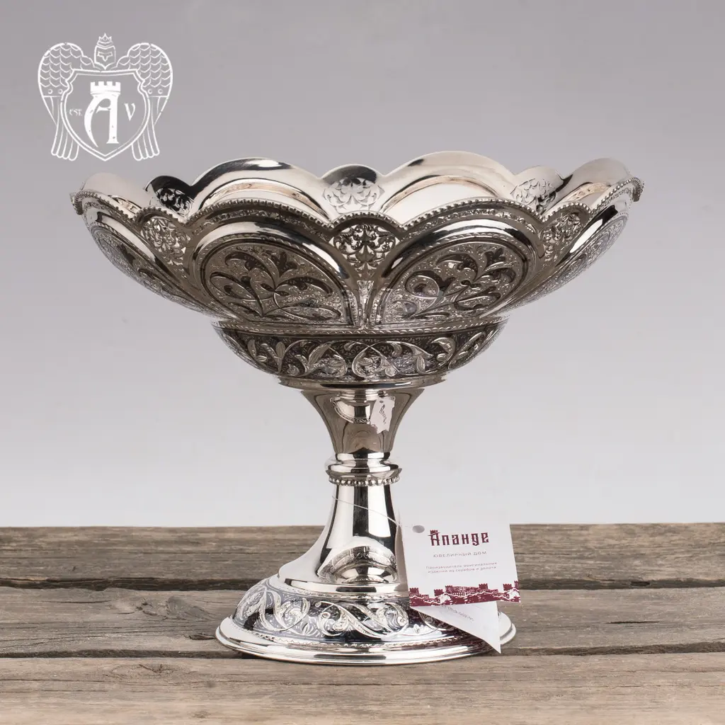 Серебряная ваза для фруктов «Маргарита» - фото 4