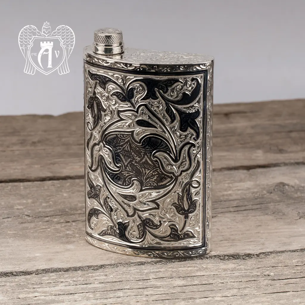 Фляжка из серебра  «Пламя» - фото 3