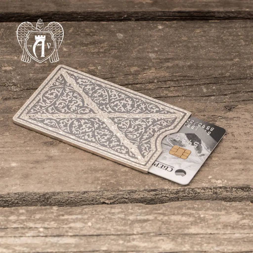 Чехол для банковских карт серебряный «Балин» - фото 2