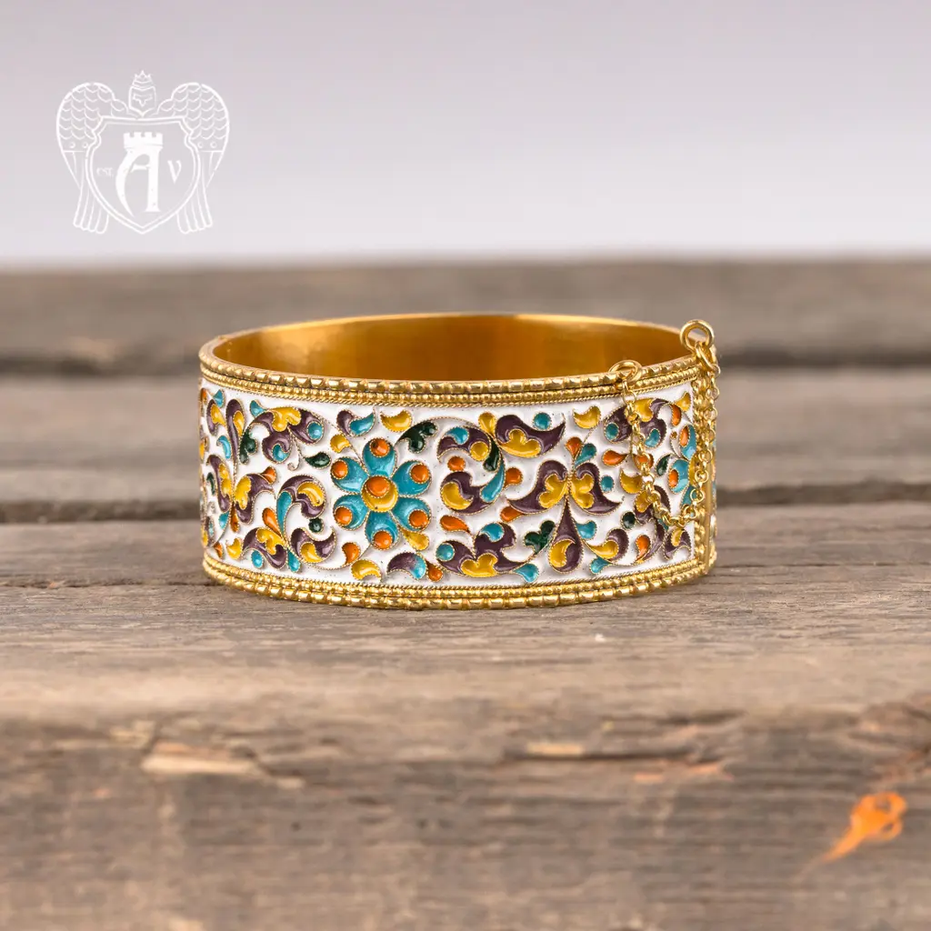 Браслет из серебра «Алита» с позолотой и эмалью - фото 3