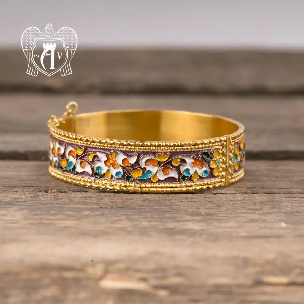 Браслет из серебра «Радуга» с позолотой и эмалью - фото 2