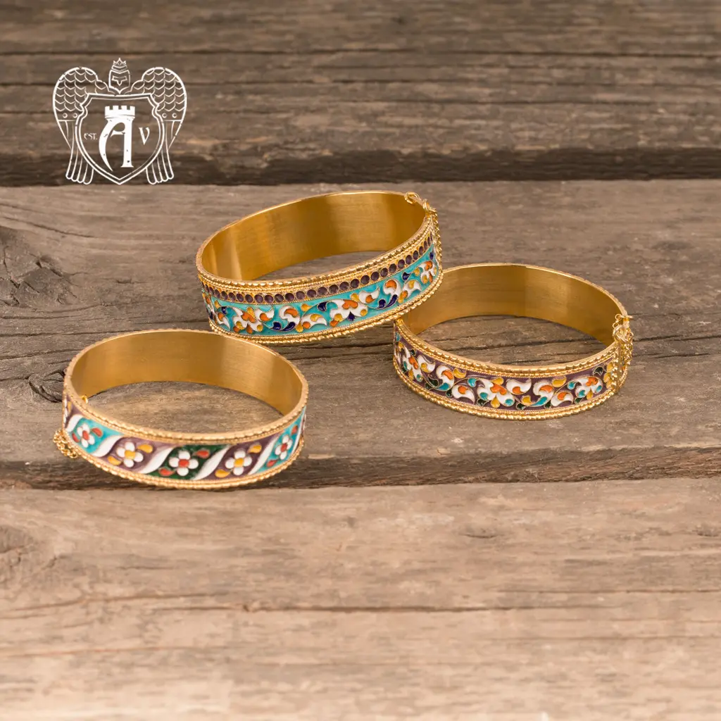 Браслет из серебра «Радуга» с позолотой и эмалью - фото 3