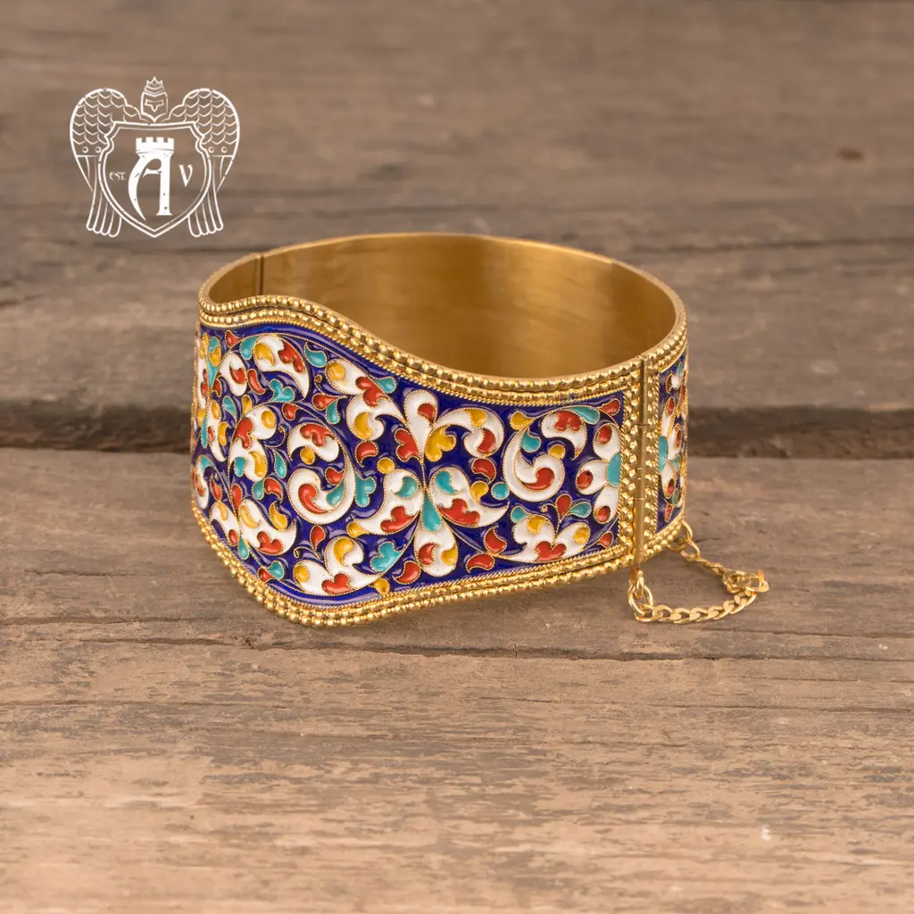 Браслет из серебра «Королевский» с позолотой и эмалью - фото 3