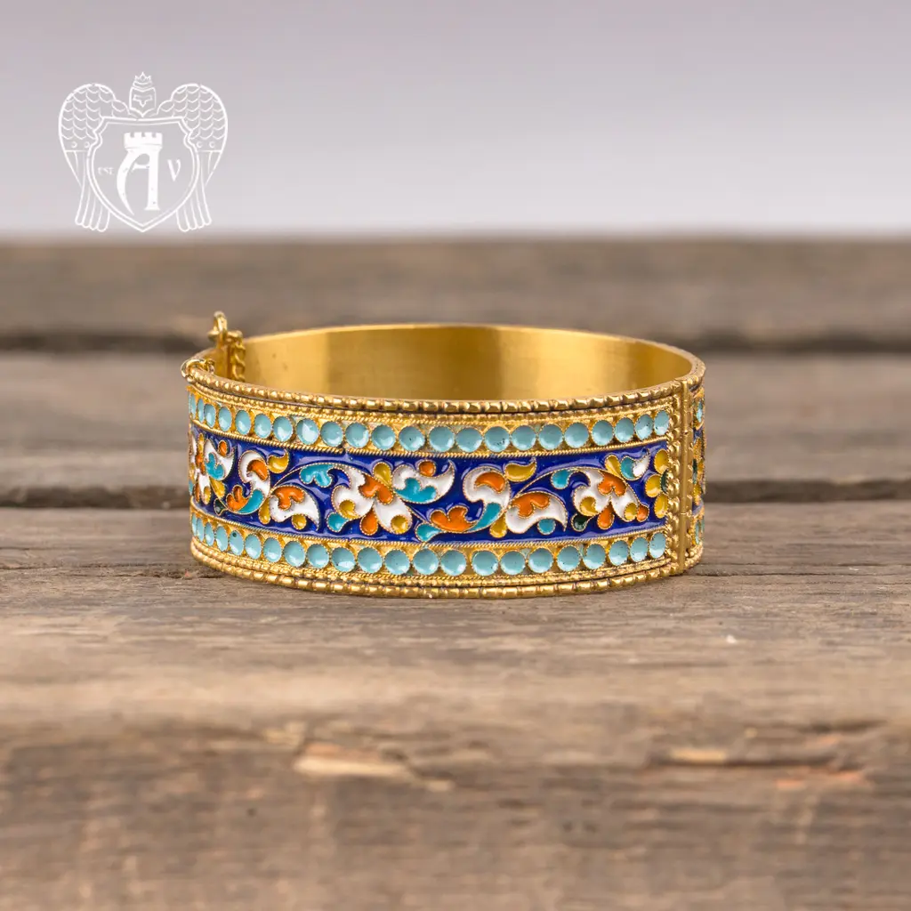 Браслет из серебра «Горянка» с позолотой и эмалью - фото 4