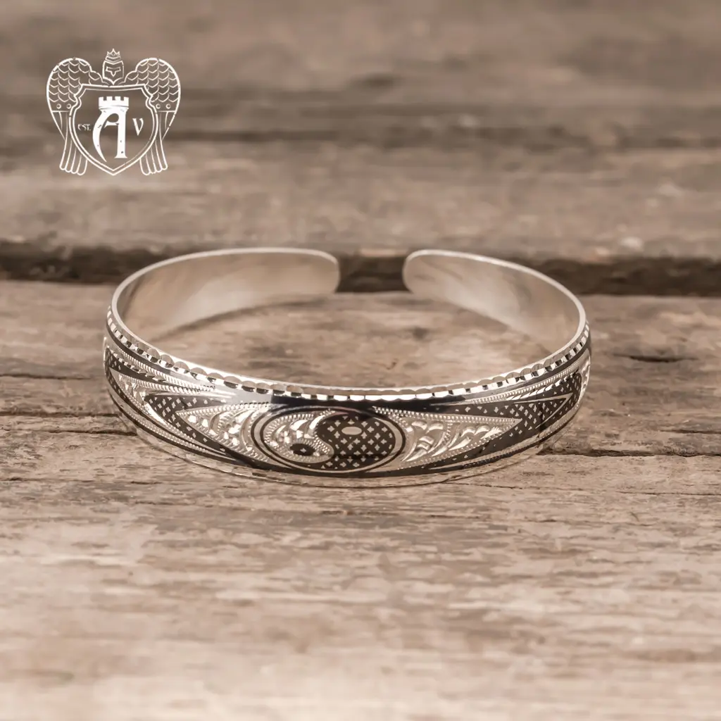 Браслет из серебра кубачинский «Инь Янь» - фото 2