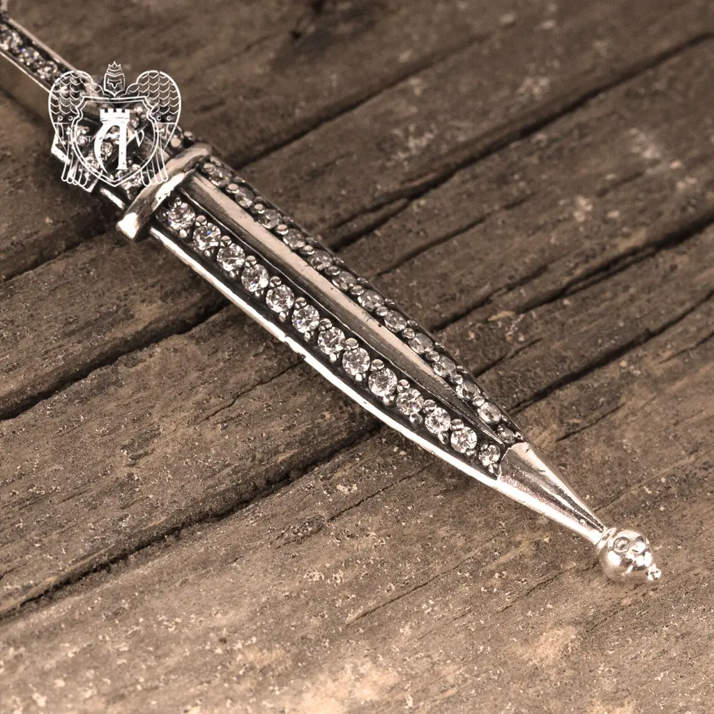 Подвеска с цепью  из серебра «Кинжалик» - фото 2