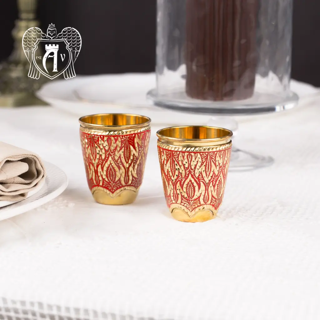 Набор  стопок  «Морозко» с красной эмалью - фото 2