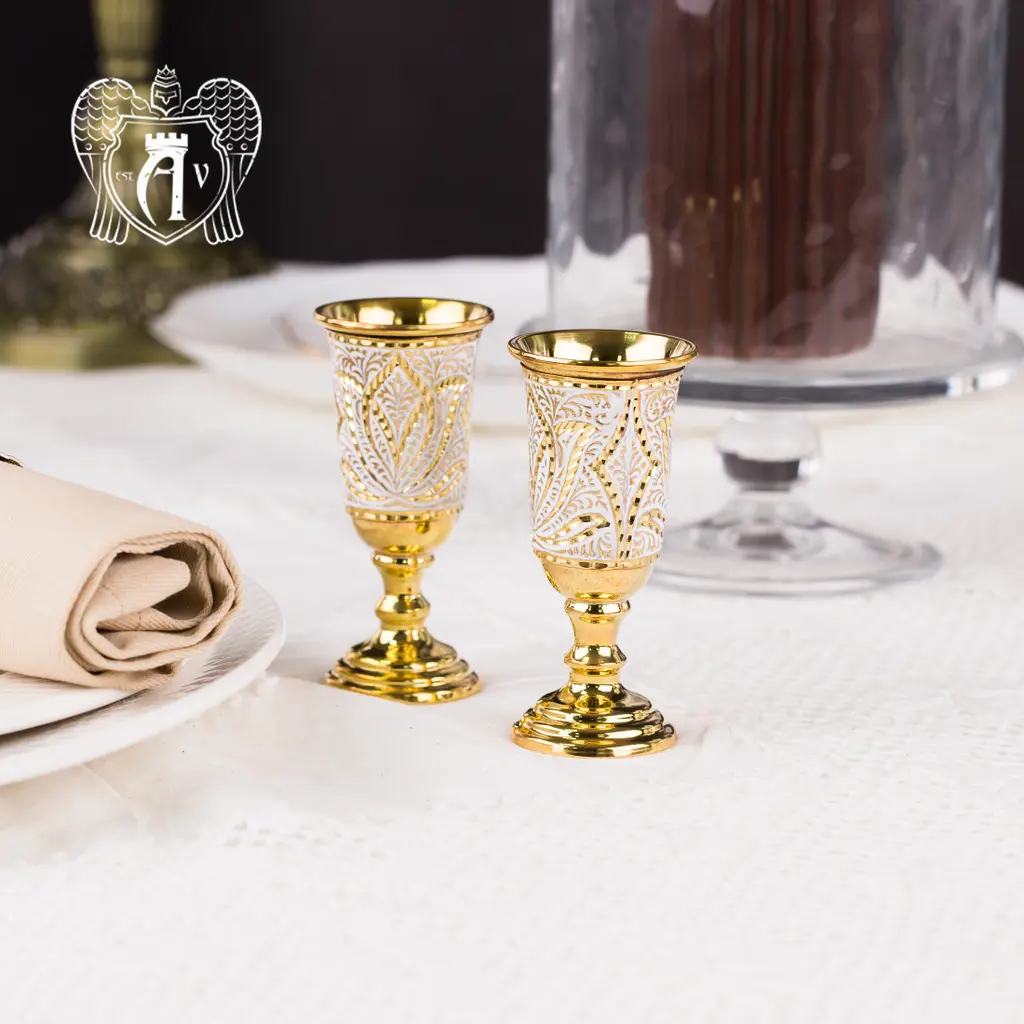 Набор  рюмок «Галия» с белой холодной эмалью - фото 2