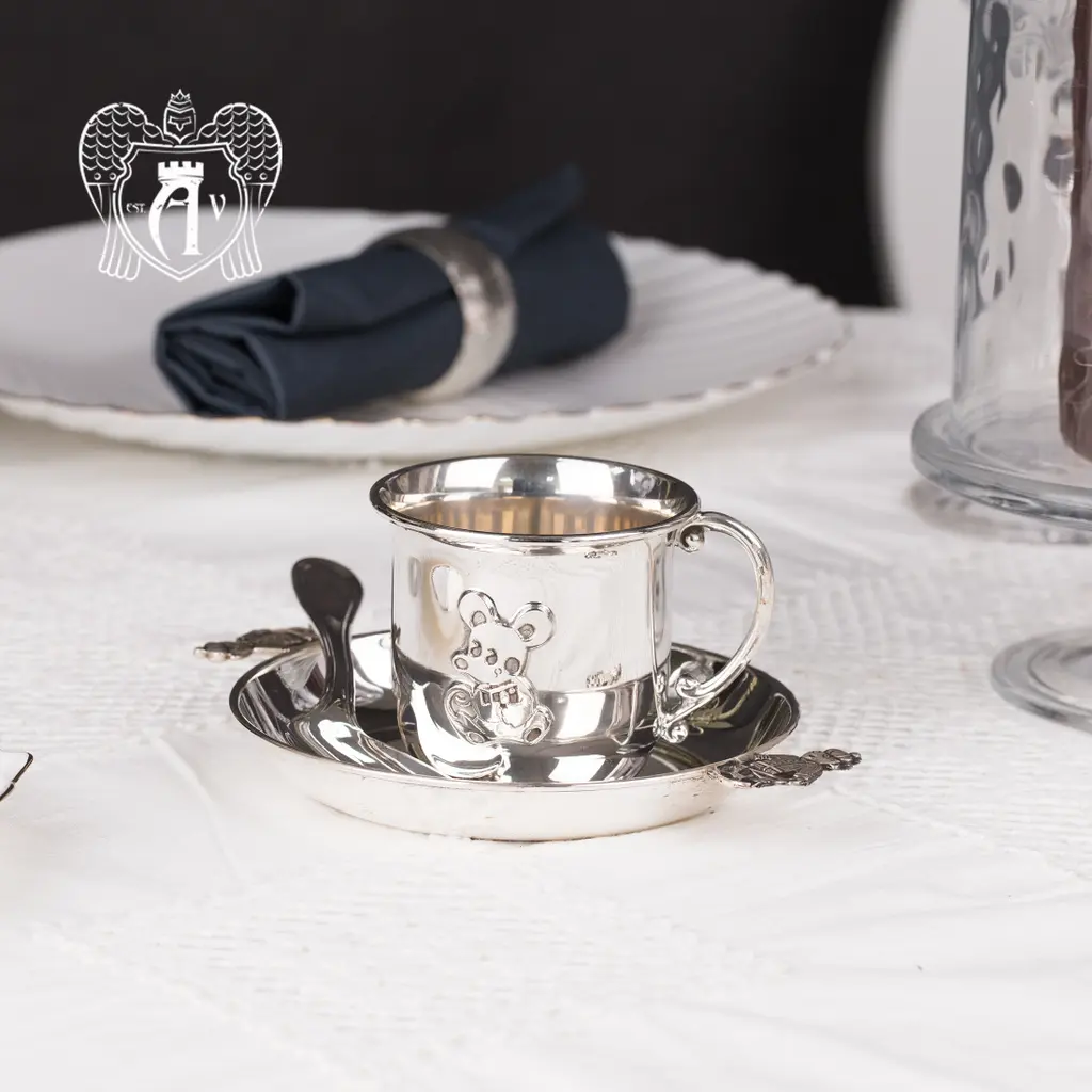 Детский набор из серебра 925 пробы «Мышонок» - фото 2