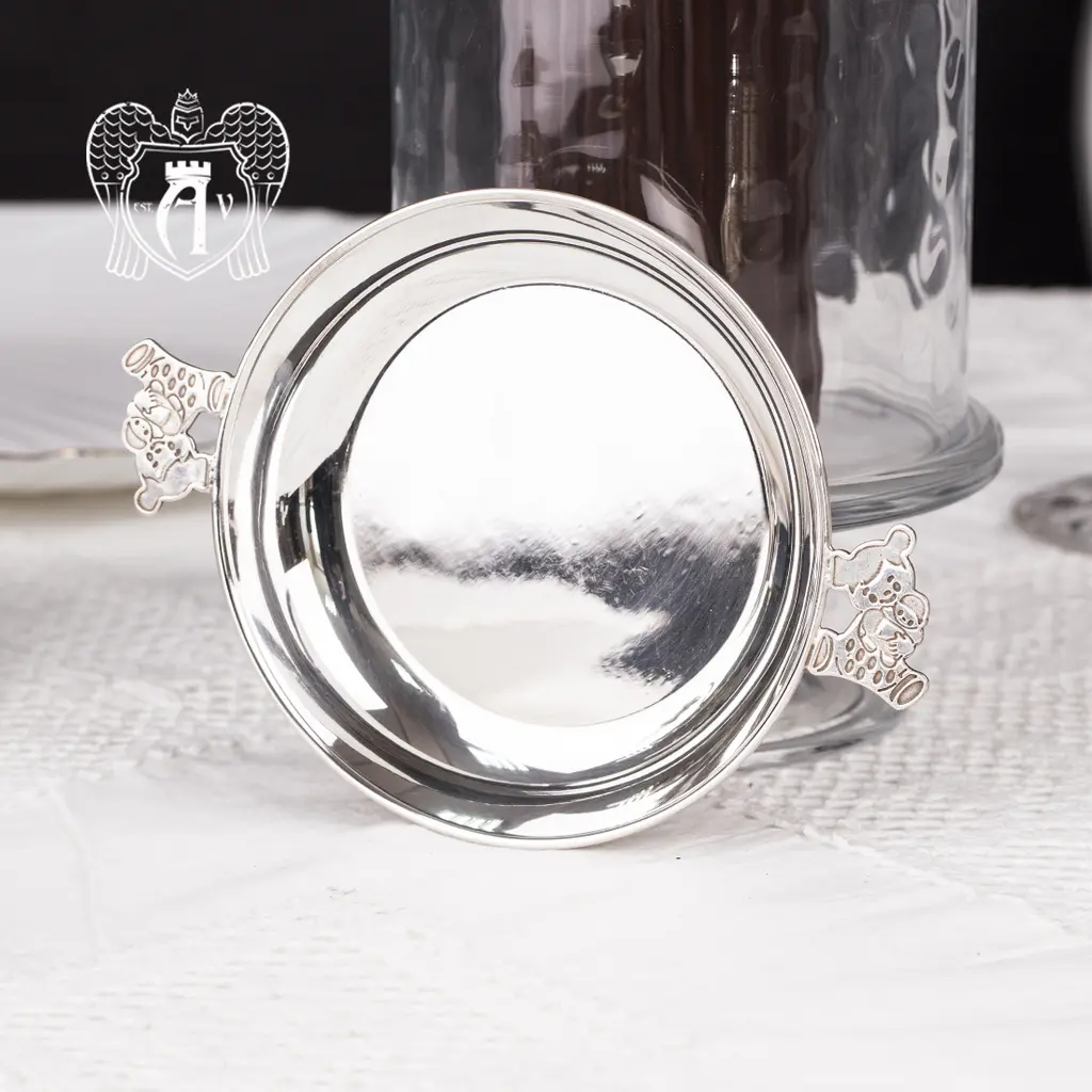 Серебряное детское блюдце «Мишка» - фото 2