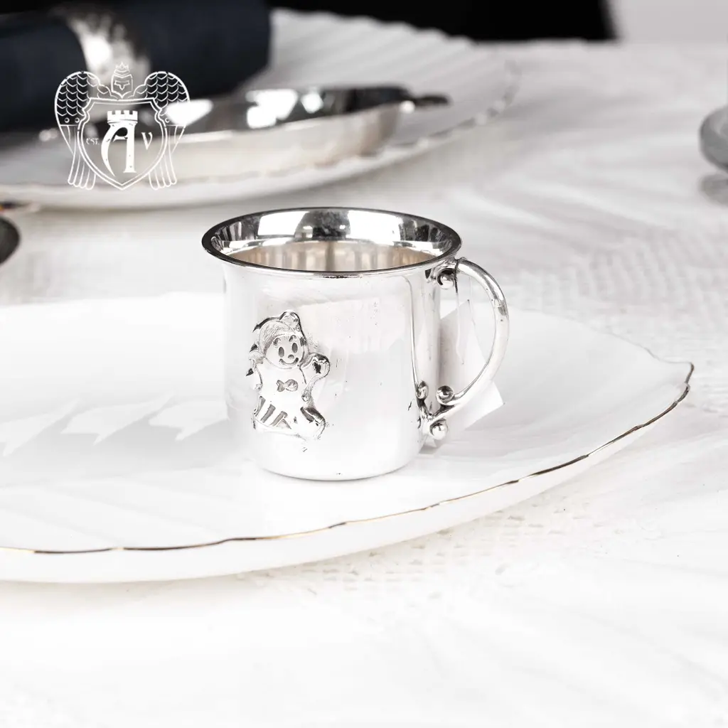 Детская  кружка из серебра для напитков  «Мишка» - фото 2