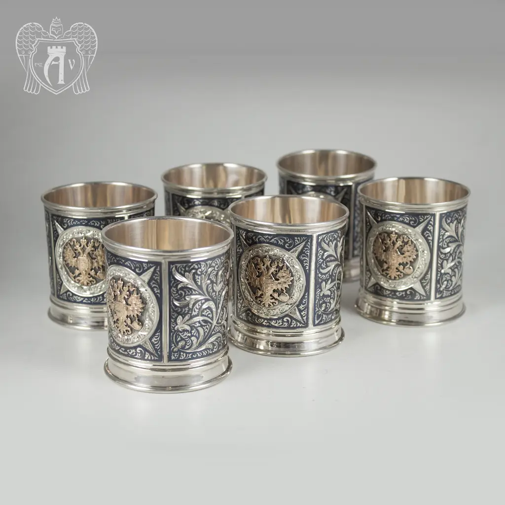 Серебряный сервиз для виски «Россия» - фото 3