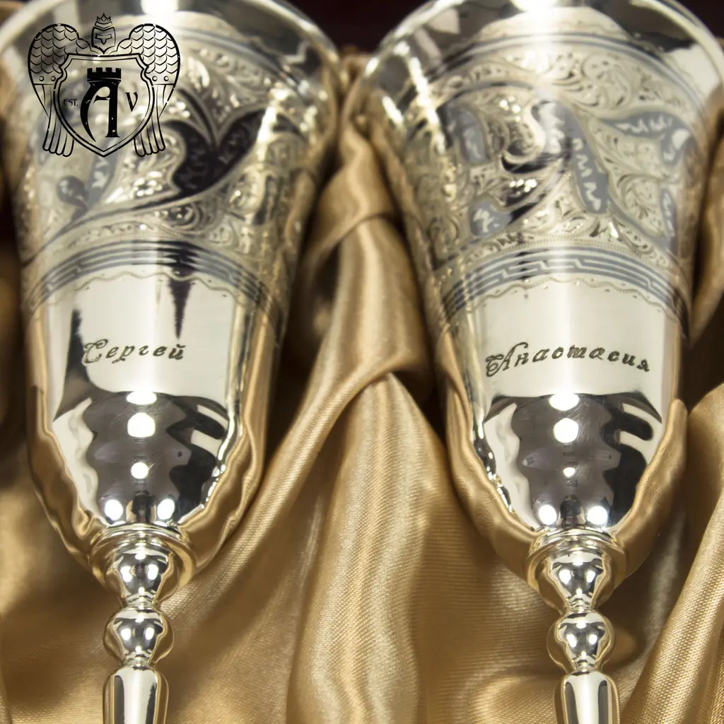 Серебряные фужеры «На счастье» - фото 2