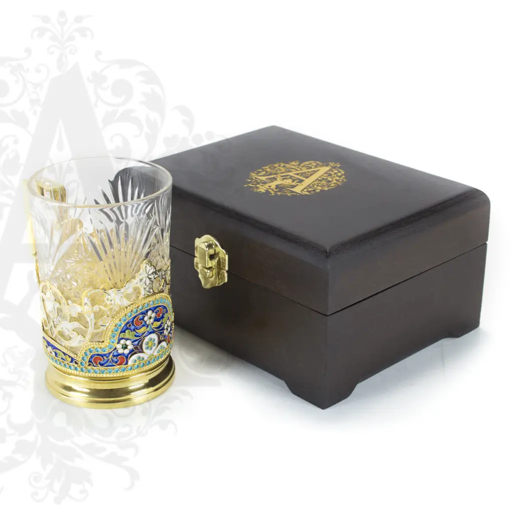 Серебряный подстаканник «Сеньор» 200  мл с позолотой - фото 2