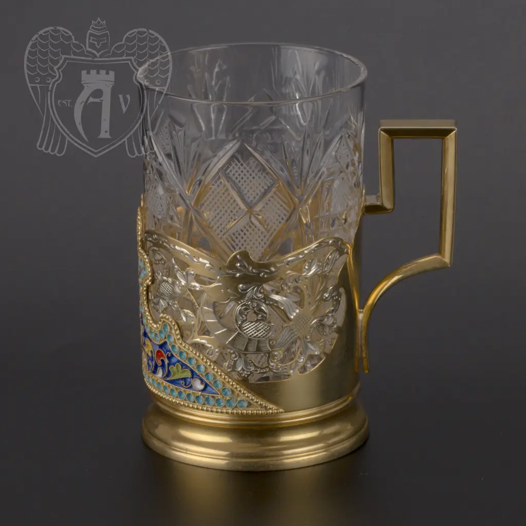 Серебряный подстаканник «Жар-Птица» с позолотой - фото 4