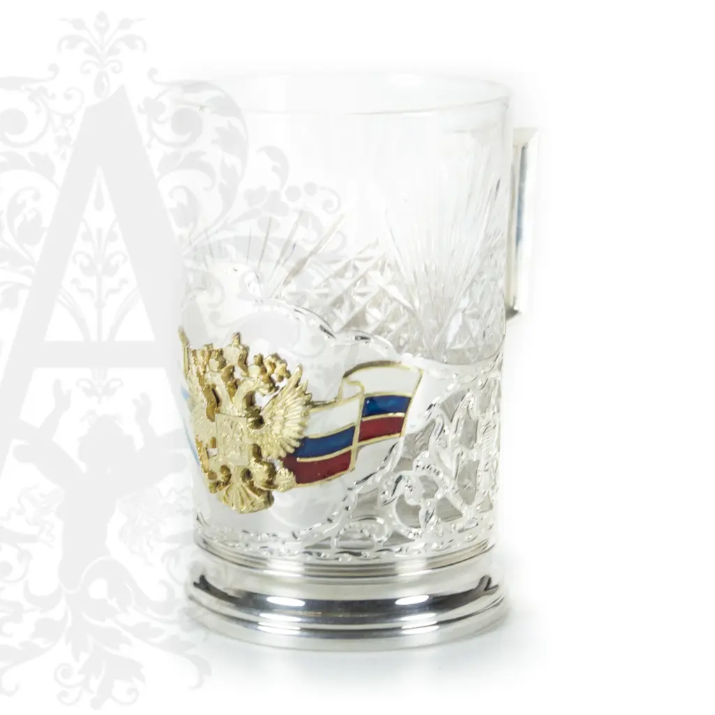 Серебряный подстаканник «ВМФ» 200 мл - фото 3