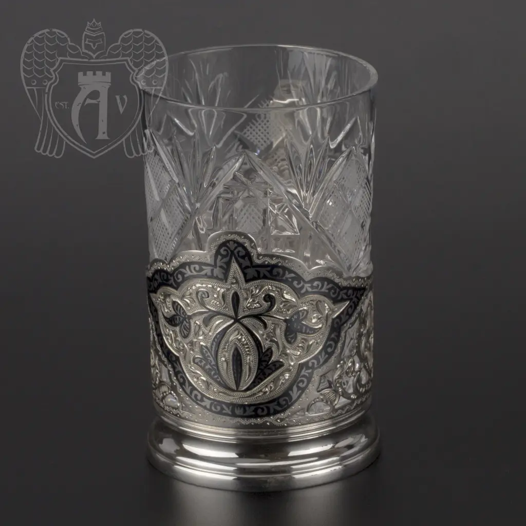 Серебряный подстаканник «Жасмин» 200  мл - фото 3