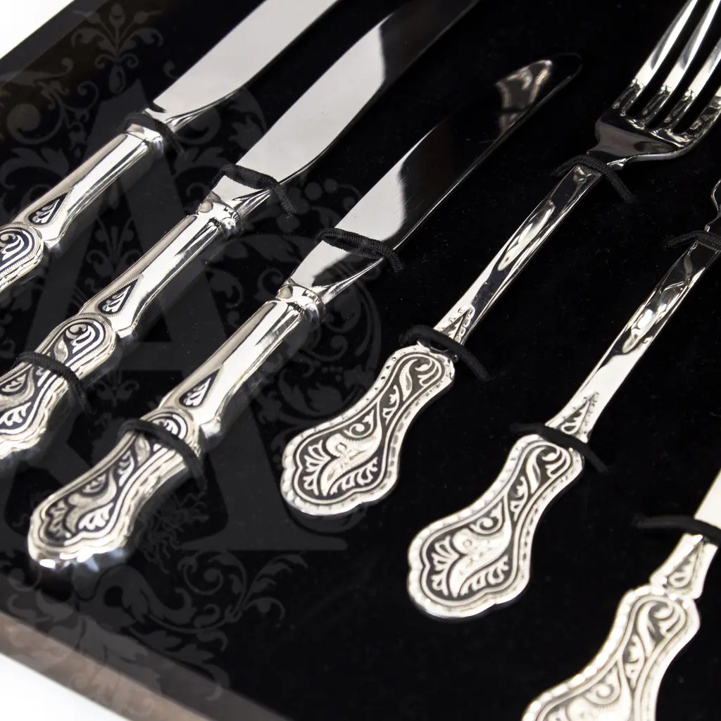 Столовый набор из серебра на 6 персон «Кубачи» 24 предмета - фото 4