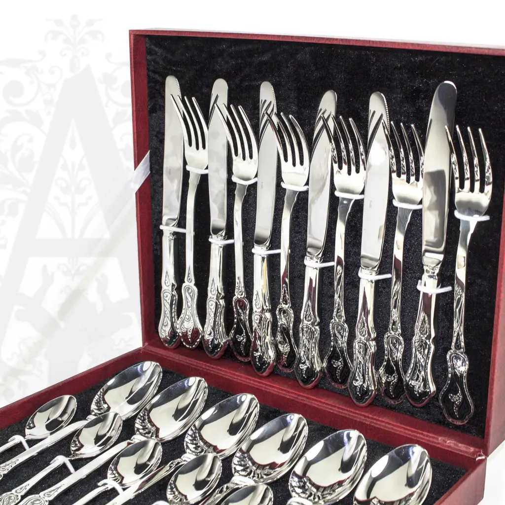 Столовый набор из серебра на 6 персон «Кубачи» 24 предмета - фото 3