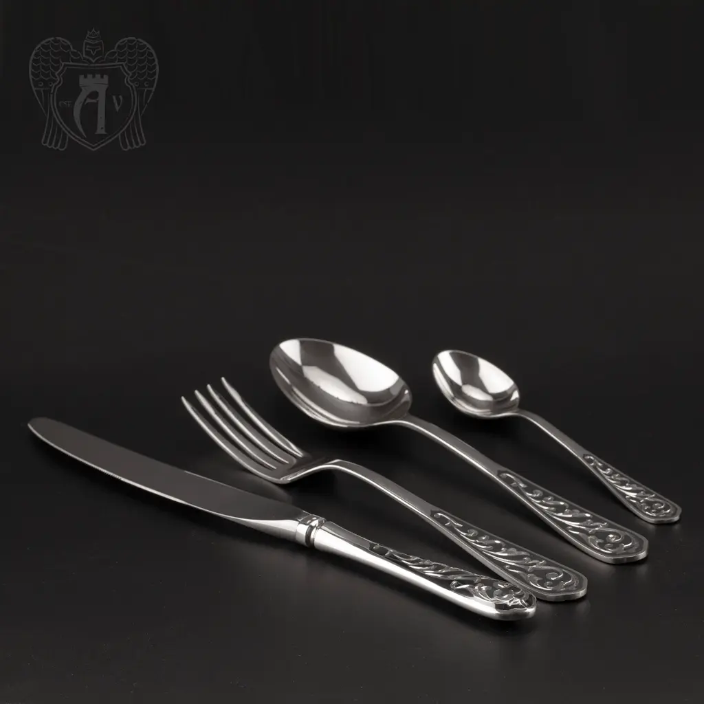 Столовый набор из серебра «Виноградная лоза» 4 предмета - фото 6