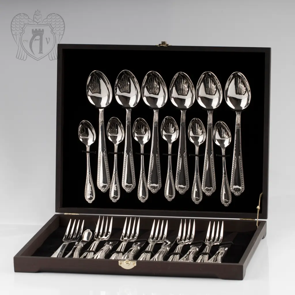 Столовый набор из серебра на 6 персон «Снежная королева» 24 предмета - фото 4