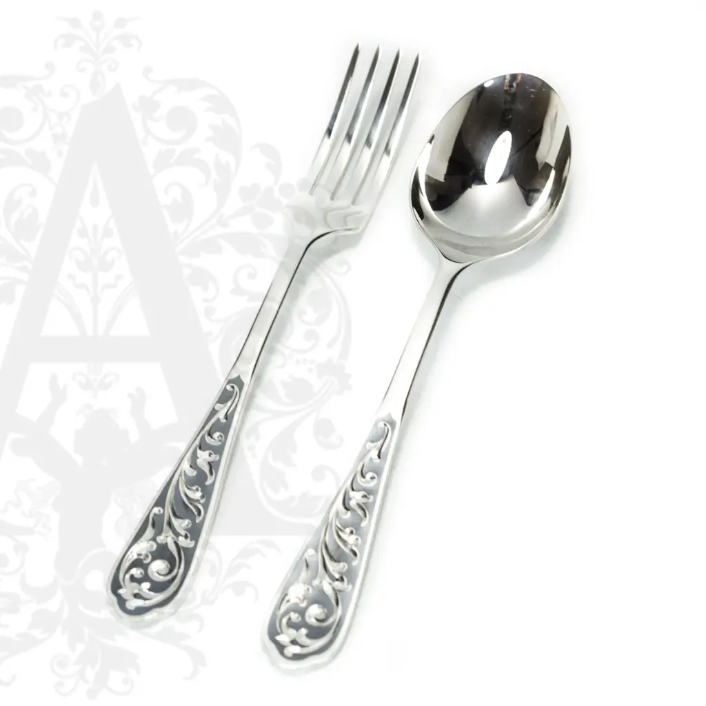 Столовый набор десертный из серебра на 6 персон «Виноградная лоза» - фото 2