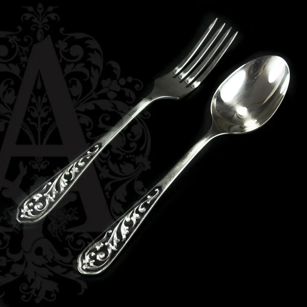 Столовый набор десертный из серебра на 6 персон «Виноградная лоза» - фото 3