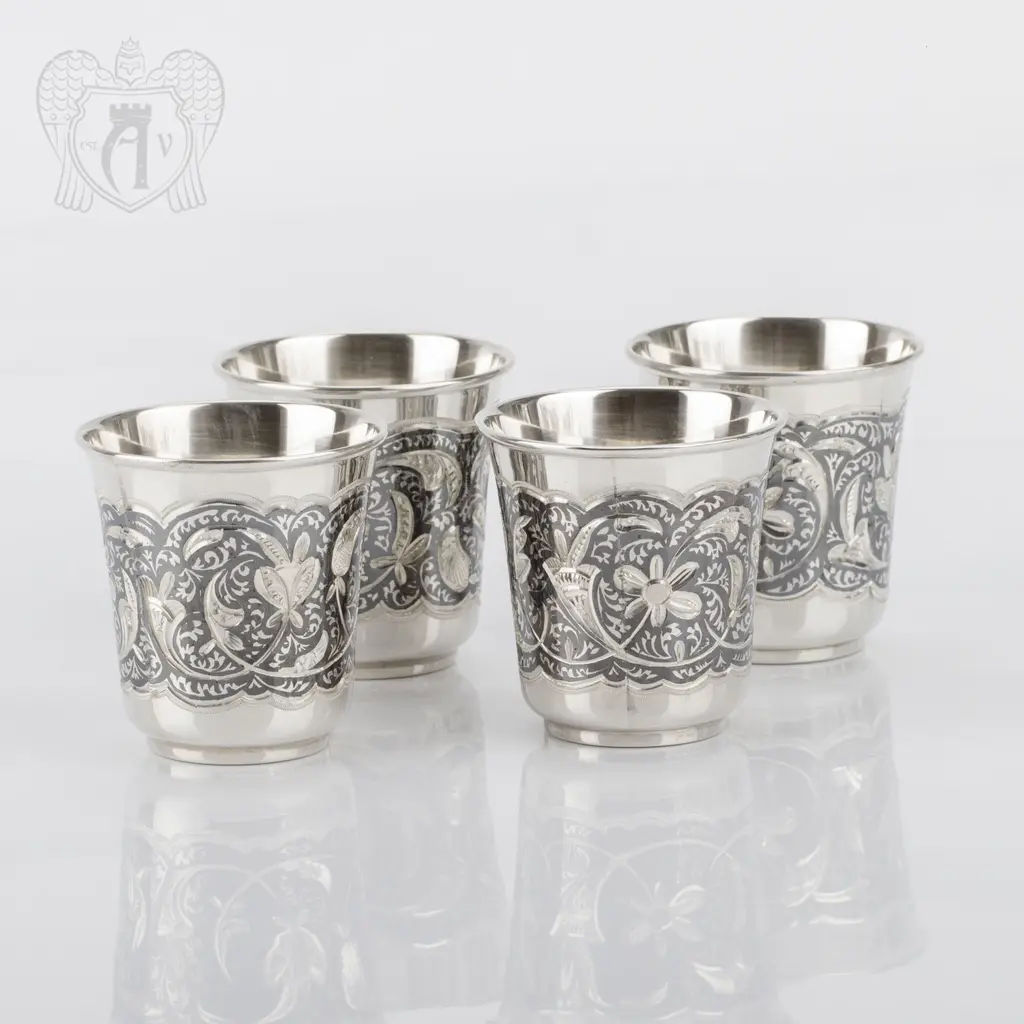 Стопки из серебра комплект из 4 шт «Квартет» - фото 2