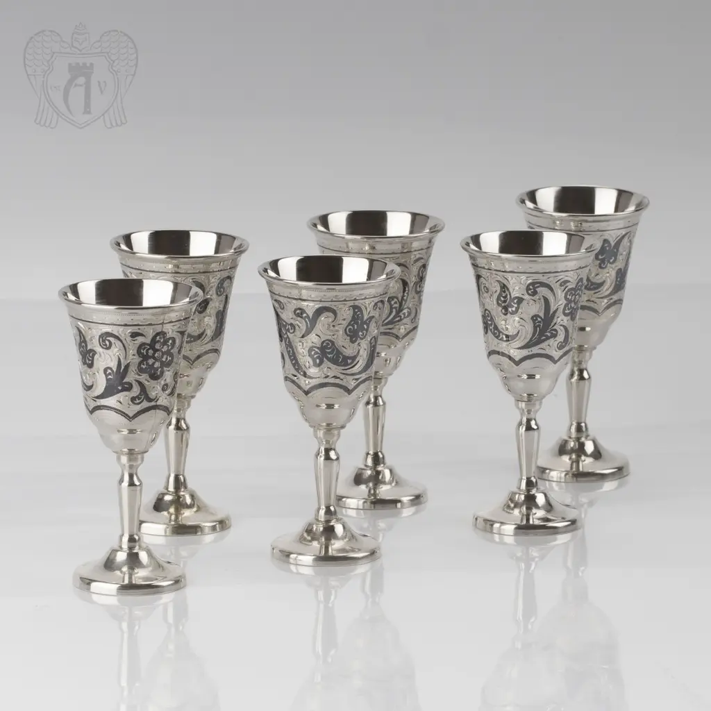 Набор серебряных рюмок «Зодиак» - фото 2