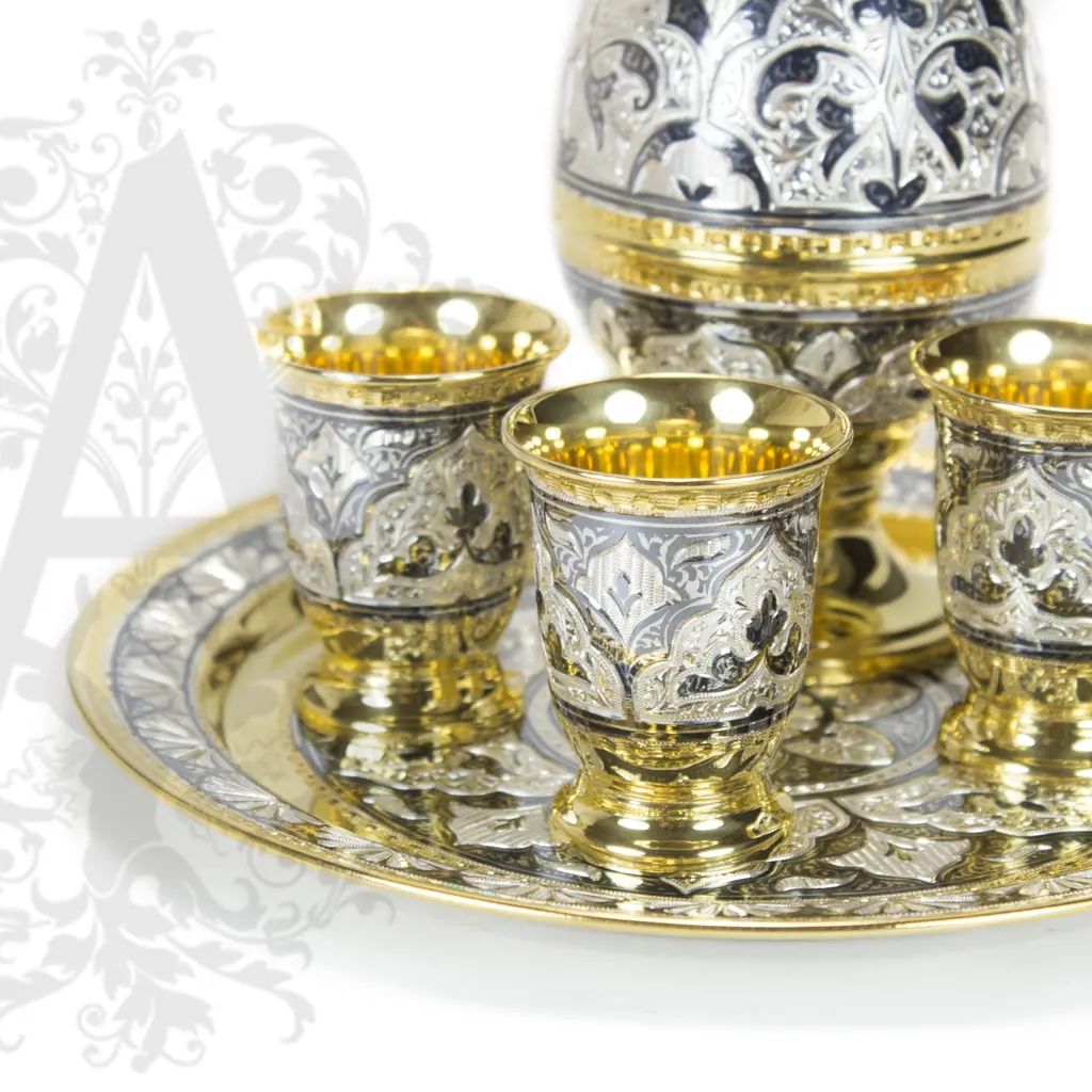 Серебряный сервиз «Шах» с позолотой - фото 2
