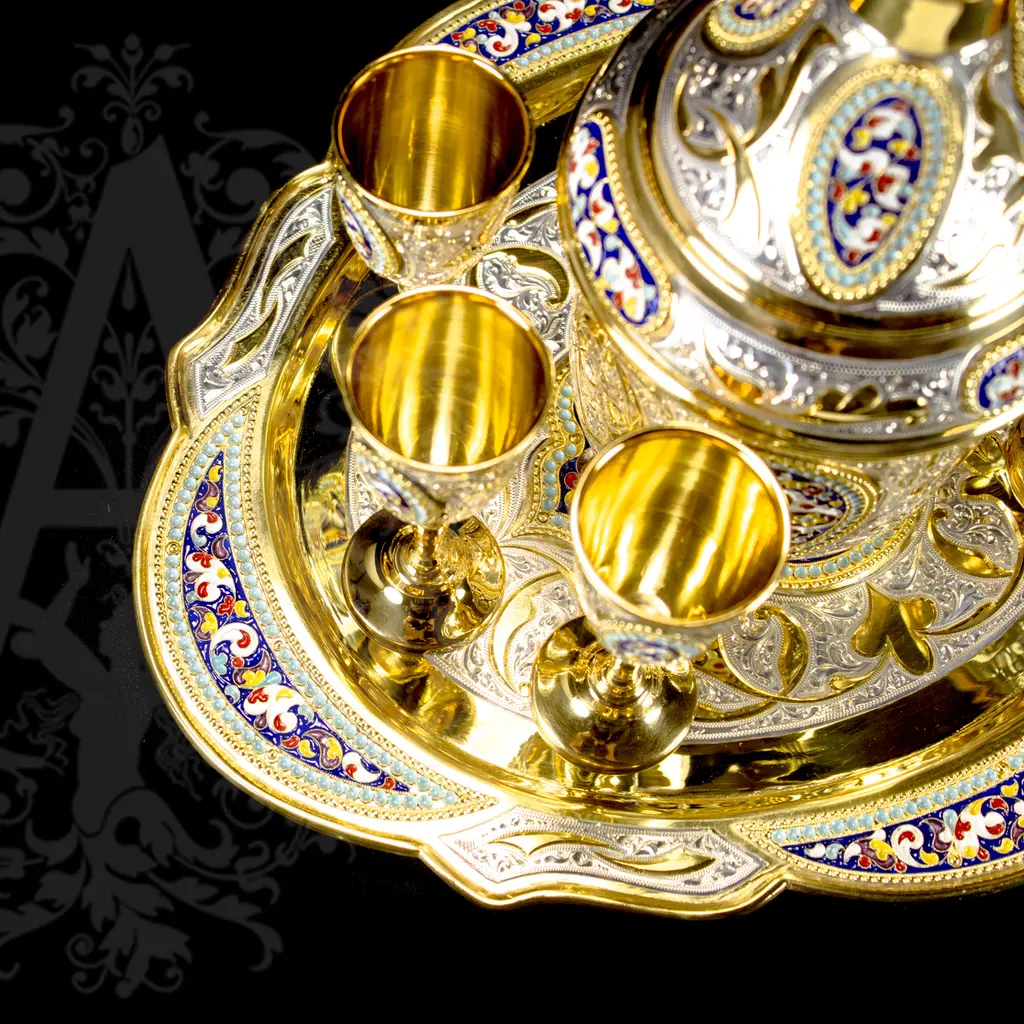 Серебряный коньячный сервиз «Царский» - фото 5