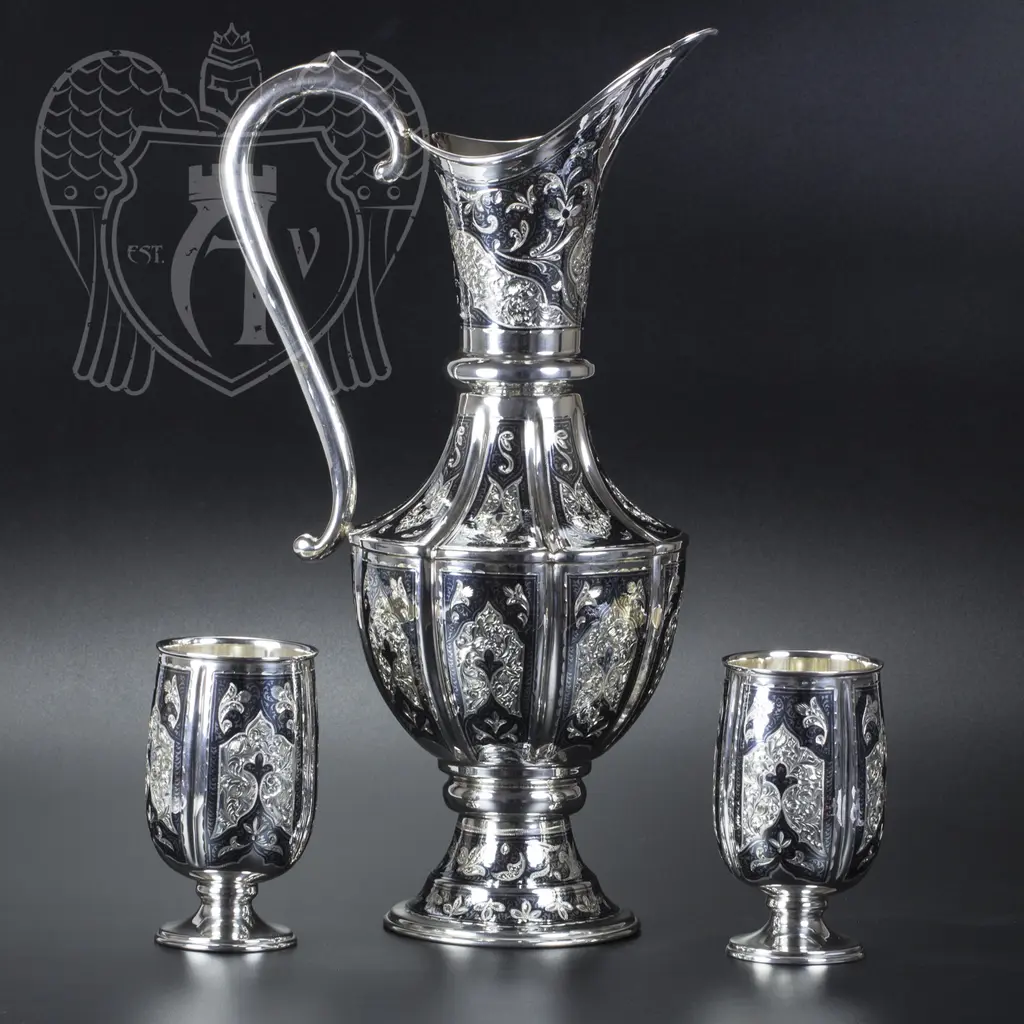 Сервиз серебряный «Южная ночь» 19016 с узорами звездного неба - фото 2