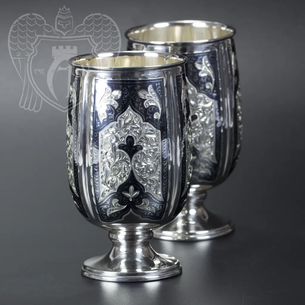 Сервиз серебряный «Южная ночь» 19016 с узорами звездного неба - фото 5